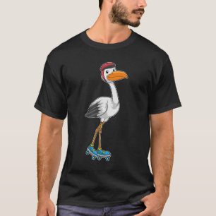 Stork as Inline skater with Roller skates T-Shirt