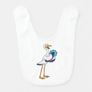 Stork as Musician with Tambourine Baby Bib