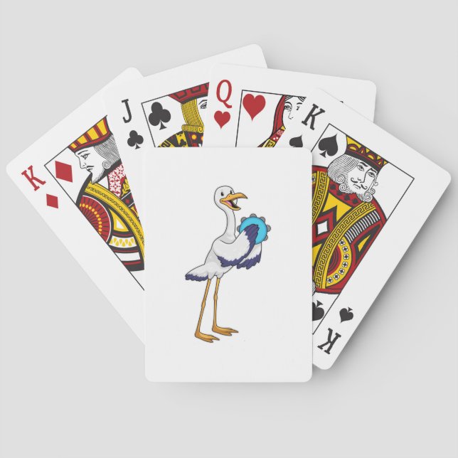 Stork as Musician with Tambourine Poker Cards (Back)
