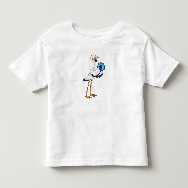 Stork as Musician with Tambourine Toddler T-shirt (Front)