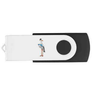 Stork as Teacher with Book Flash Drive