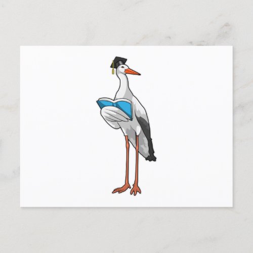 Stork as Teacher with Book Postcard