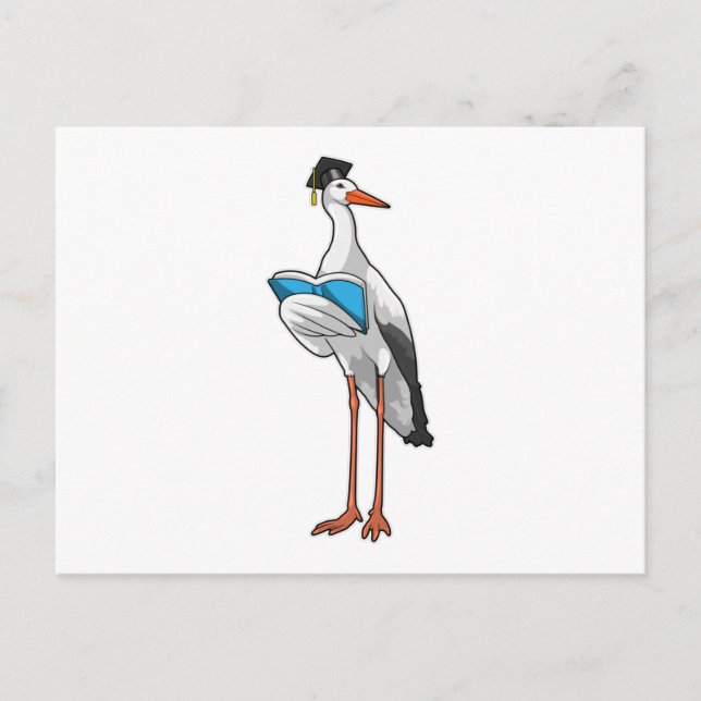 Stork as Teacher with Book Postcard (Front)
