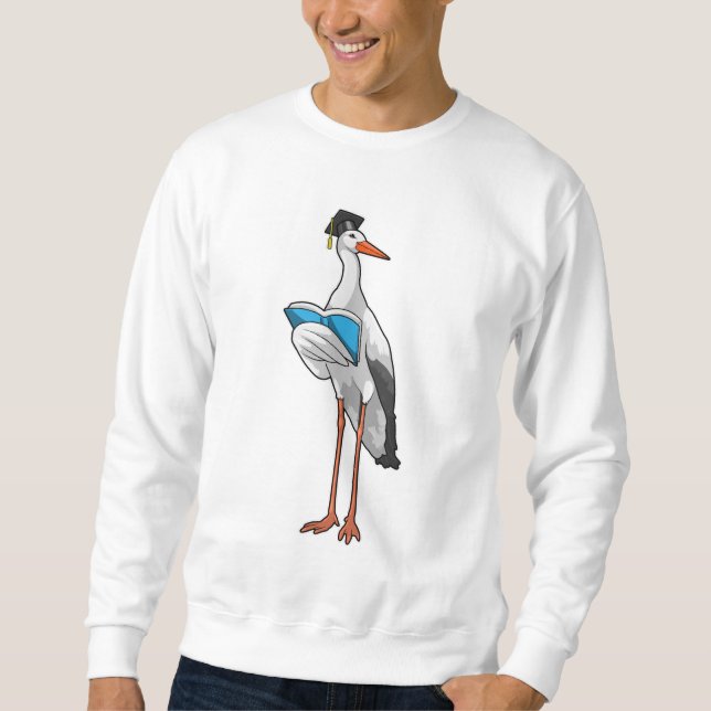 Stork as Teacher with Book Sweatshirt (Front)