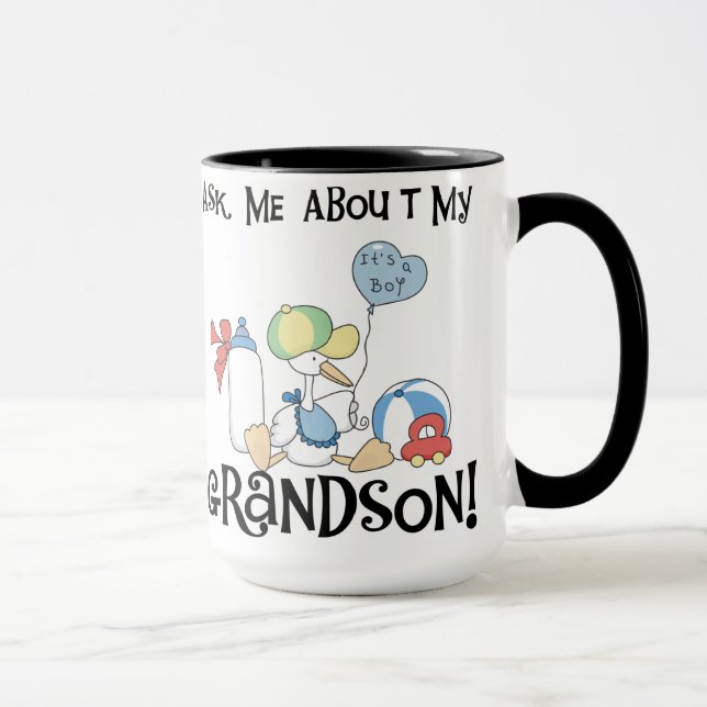 Stork Ask About My  Grandson Mug (Right)