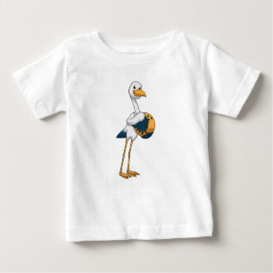 Stork at Bowling with Bowling ball Baby T-Shirt