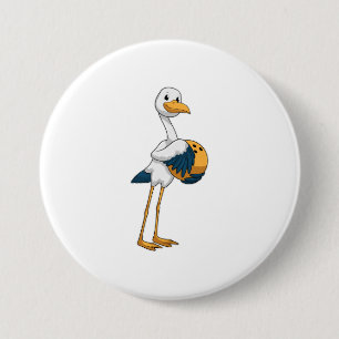 Stork at Bowling with Bowling ball Button