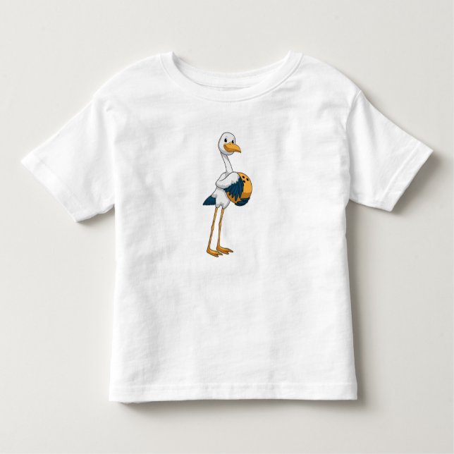 Stork at Bowling with Bowling ball Toddler T-shirt (Front)