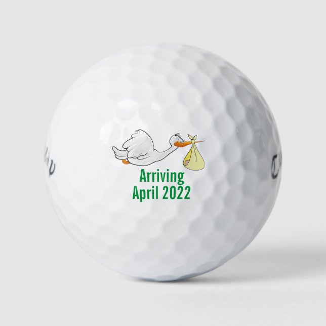 Stork Baby Announcement Golf Balls (Front)