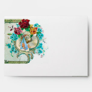 STORK BABY BOY SHOWER 2 MONOGRAM ENVELOPE