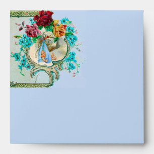 STORK BABY BOY SHOWER 2 MONOGRAM ENVELOPE