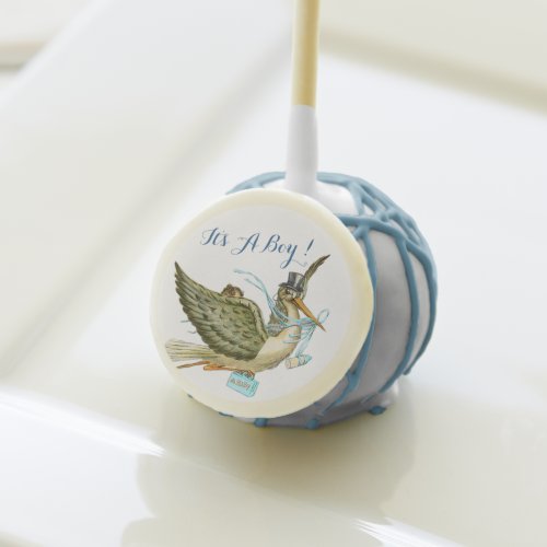 STORK BABY BOY SHOWER CAKE POPS