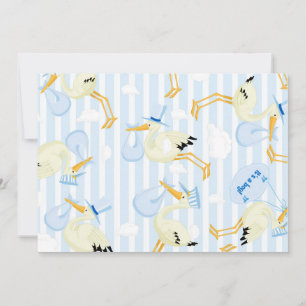 Stork Baby boy Shower Invitations