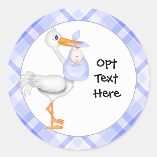 Stork  Baby Boy Stickers