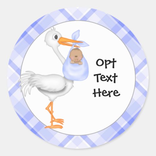 Stork  Baby Boy with Dark Skin Stickers