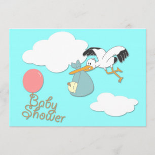 Stork baby delivery, baby shower invitation
