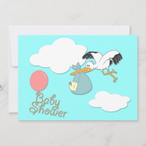 Stork baby delivery baby shower invitation