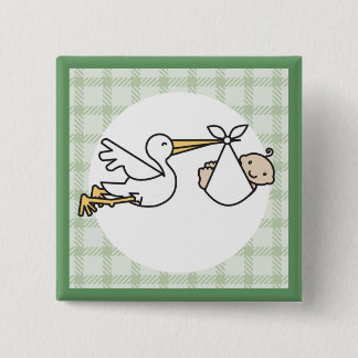 Stork Baby Delivery Pinback Button