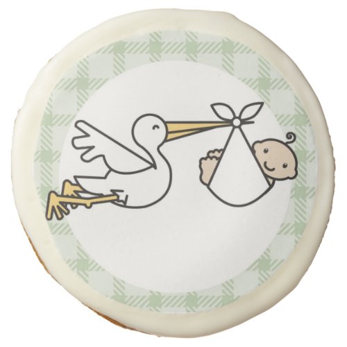 Stork Baby Delivery Sugar Cookie