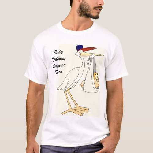 Stork Baby Delivery Support Team T_Shirt