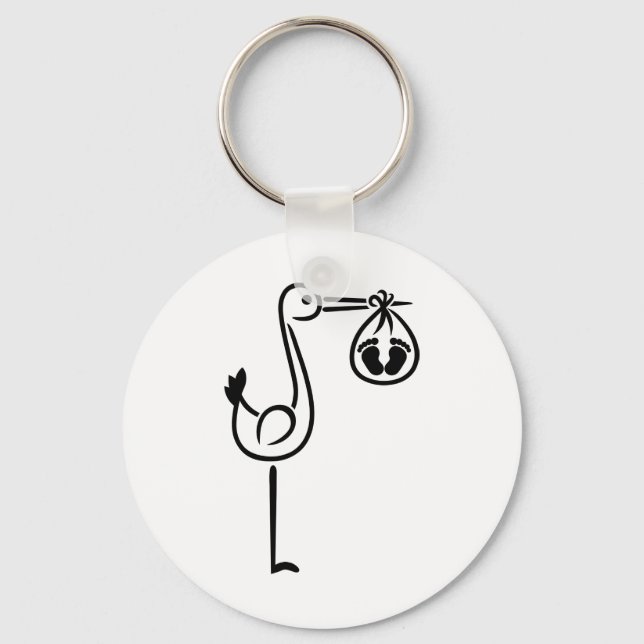 Stork baby feet keychain (Front)