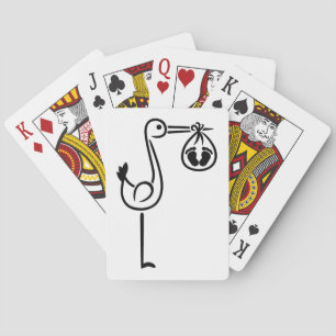 Stork baby feet poker cards