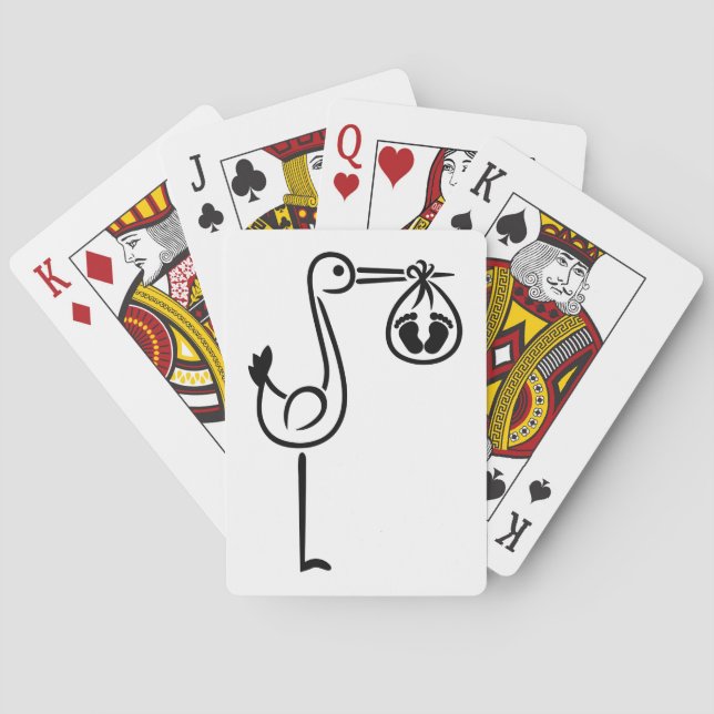 Stork baby feet poker cards (Back)