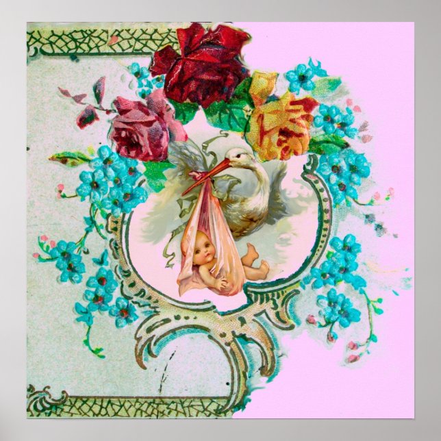 STORK BABY GIRL SHOWER POSTER (Front)