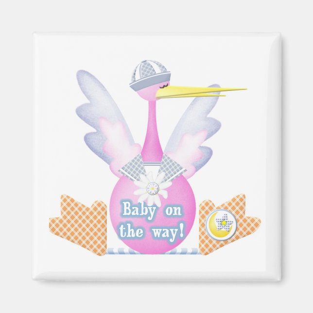 Stork Baby on the Way Magnet (Front)