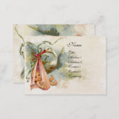 STORK BABY SHOWER 2,pink white pearl paper Business Card (Front/Back)