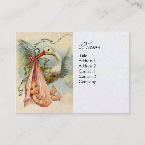 STORK BABY SHOWER 2 white Business Card