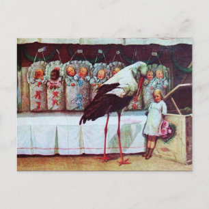 STORK BABY SHOWER 3 INVITATION POSTCARD