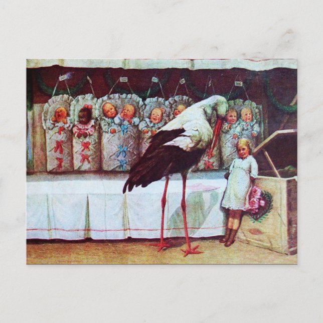 STORK BABY SHOWER 3 INVITATION POSTCARD (Front)