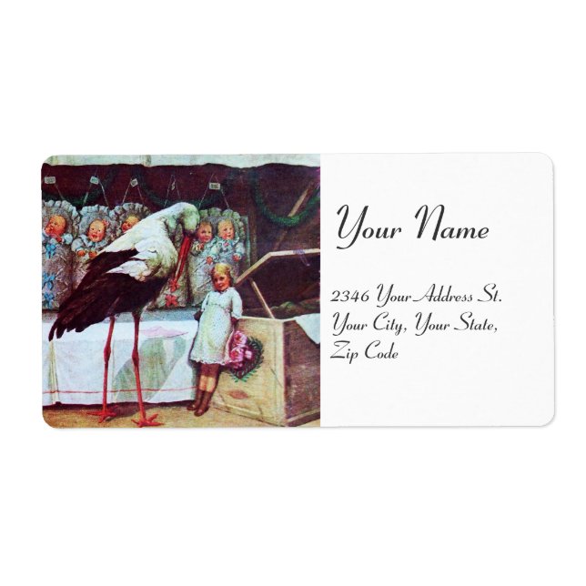 STORK BABY SHOWER 3 LABEL (Front)