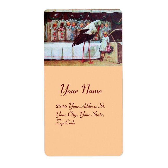 STORK BABY SHOWER 3 LABEL (Front)