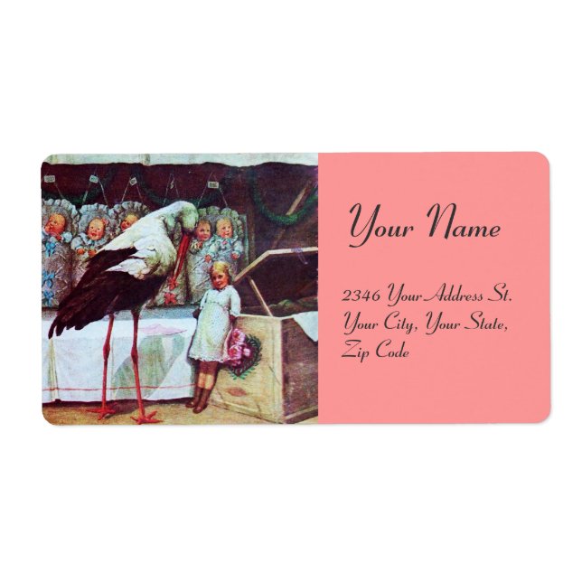 STORK BABY SHOWER 3 LABEL (Front)