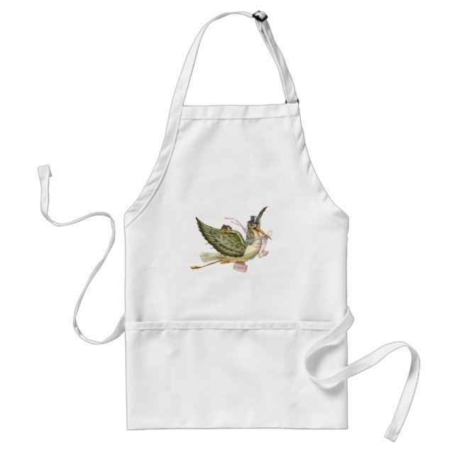 STORK BABY SHOWER ADULT APRON (Front)