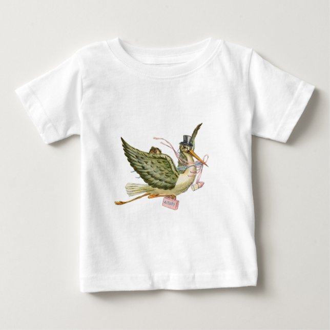 STORK BABY SHOWER BABY T-Shirt (Front)
