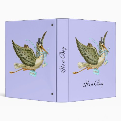 STORK BABY SHOWER blue 3 Ring Binder