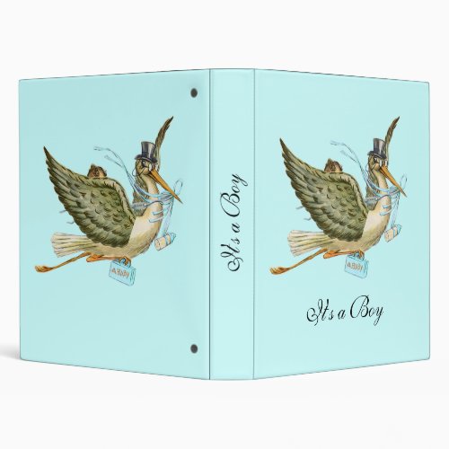 STORK BABY SHOWER blue Binder