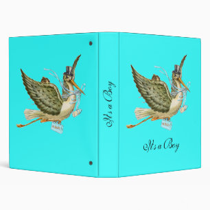 STORK BABY SHOWER ,blue Binder