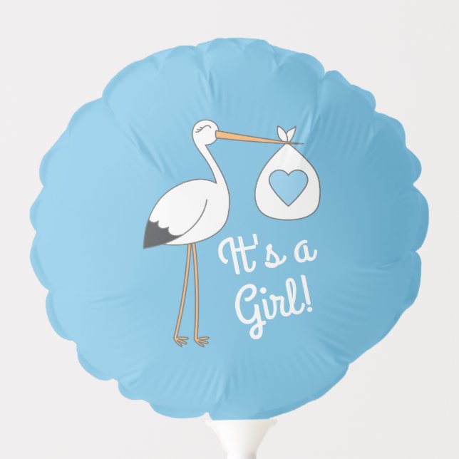 Stork Baby Shower Blue Boy Balloon (Front)