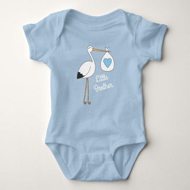 Stork Baby Shower Blue Boy Bodysuit (Front)