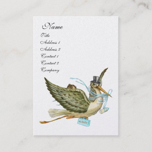 Customizable STORK BABY SHOWER, gold metallic Business Card Templates