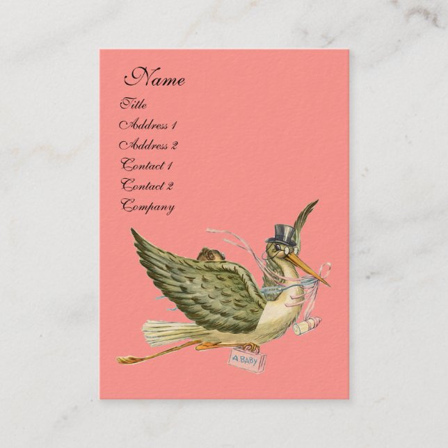 STORK BABY SHOWER BUSINESS CARD (Front)