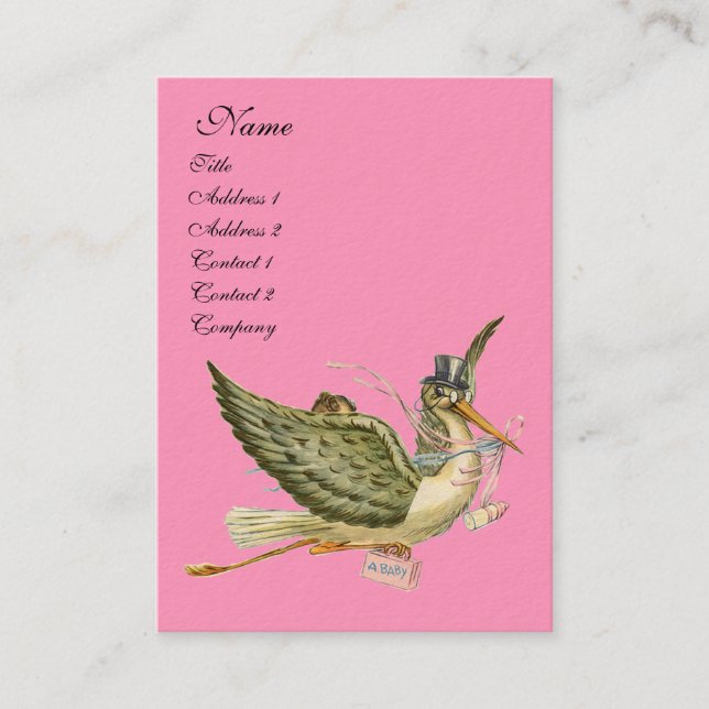 STORK BABY SHOWER BUSINESS CARD (Front)