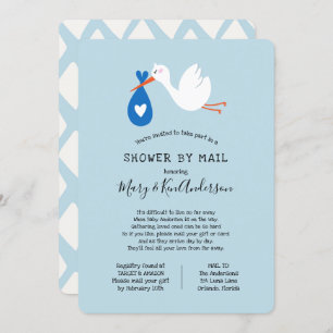 Stork Baby Shower by Mail Invitation