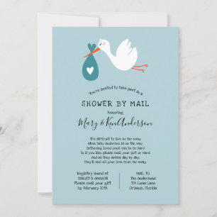Stork Baby Shower by Mail Invitation