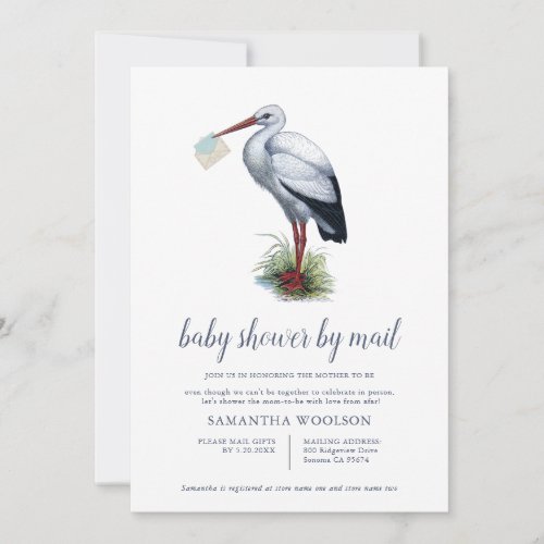 Stork Baby Shower By Mail Invitation