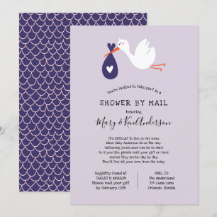 Stork Baby Shower by Mail Invitation